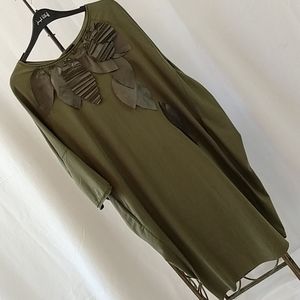 Keoziorek knit tunic dress  w/satin applique NWT